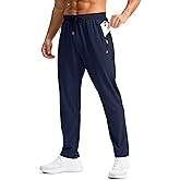Pudolla Men's Lightweight Hiking Pants Quick-Dry Outdoor Sweatpants with Zipper Pockets for Casual Travel Athletic Workout