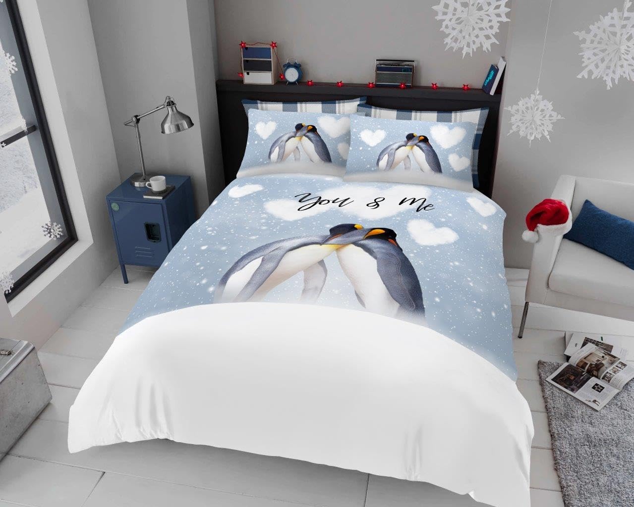 GC GAVENO CAVAILIA Xmas Duvet Bedding Sets King Size - Christmas Duvet Cover Set with Pillowcases - Polycotton Santa Xmas Quilt Cover (230x220cm) - Comfortable Bedding Bed Cover