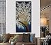 Okbonn-100% Hand Painted Art Modern Abstract Picture White Flowers Green Blue Artwork Floral Oil Paintings on Canvas Wall Art for Living Room Bedroom Home Office Decorations Wall Decor
