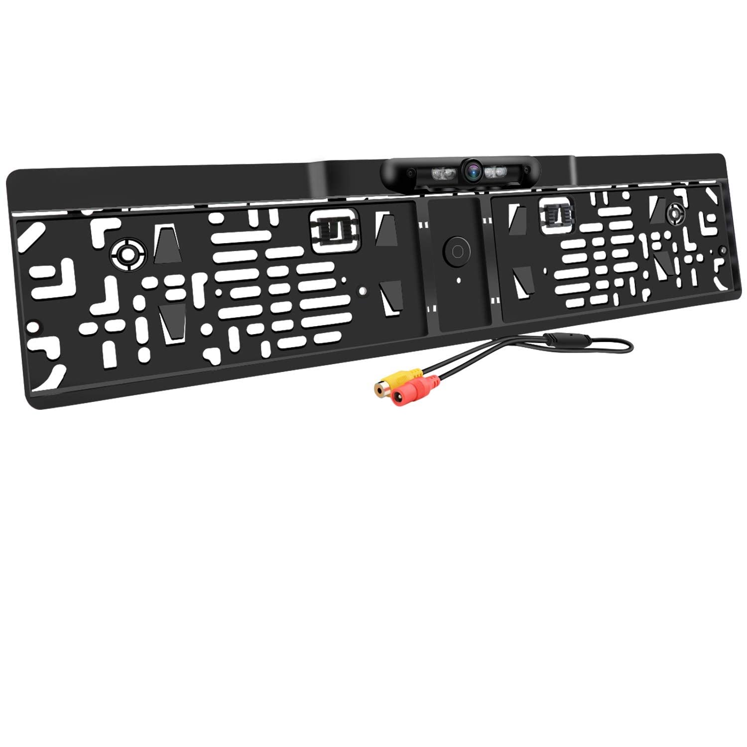 Car Licence Plate Car Rear View Camera with Night Vision Rearview Waterproof 170°Viewing Angle Reversing High Definition Backup Parking Camera with 4 IR lights with Perfect Night Vision