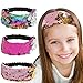 QtGirl Mermaid Sequin Headbands for Girls, 3 Pack Reversible Flip Sequins Headband Stretch Elastic Hairband for Teens Girls and Women Party