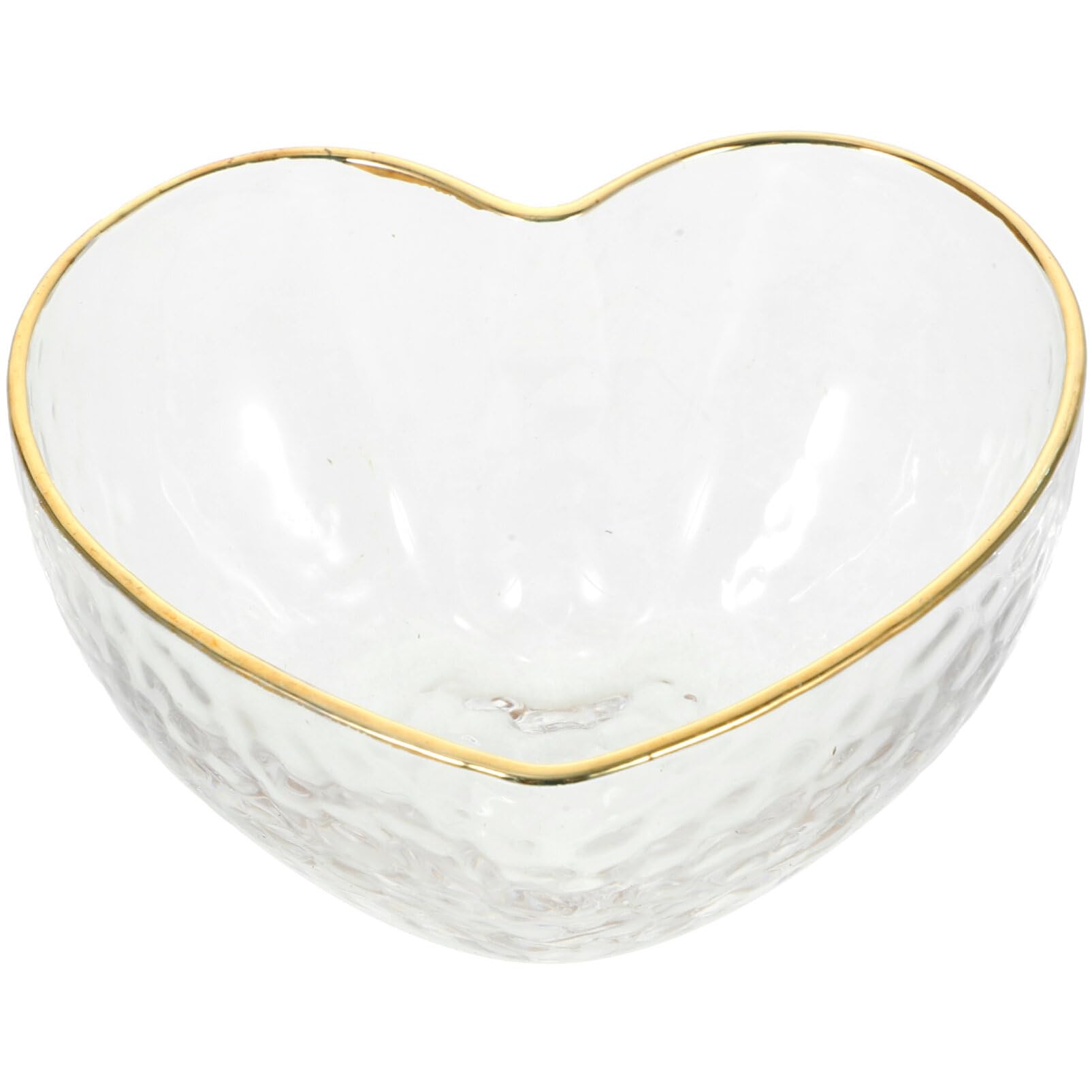 Lurrose Glass Heart Salad Bowl Crystal Dessert Bowl Love Heart Shape Perfect for Wedding Party
