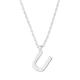 PAVOI 14K White Gold Plated Initial Necklace