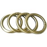 4Pcs Light Bronze Spring O Ring,Round Carabiner Snap Clip Trigger Spring Keyring Buckle,O Ring for Bags,Purses (1.5'' ；Bronze)