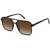 Fozono Square Aviator Sunglasses for Women Men Retro Trendy UV Protection Shades