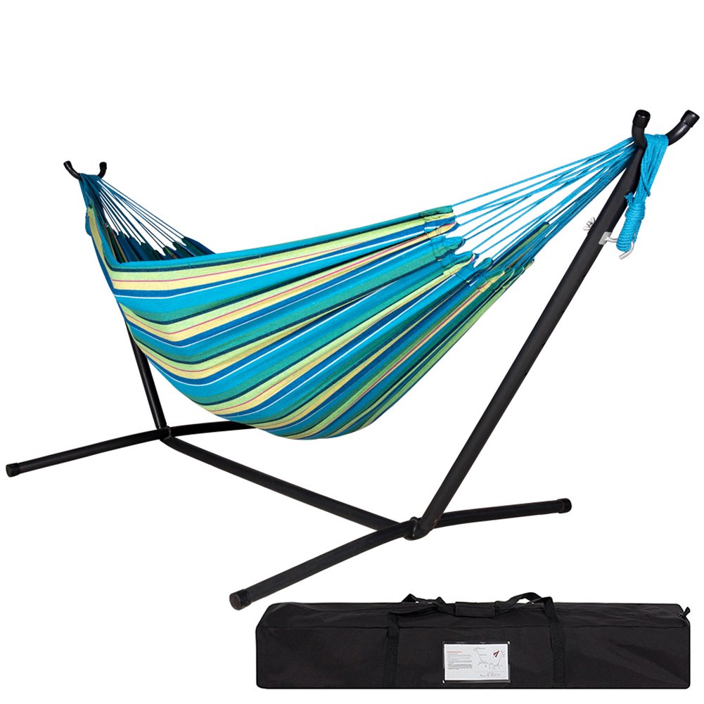 Lazy Daze Hammocks Double Hammock with Space Saving Steel Stand
