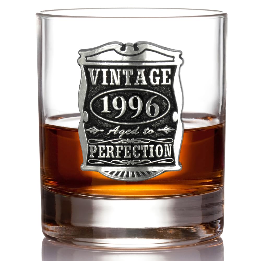 English Pewter Company Vintage Years 1996 30th Birthday or Anniversary Whisky Glass Tumbler - Unique Gift Idea for Men [VIN130]