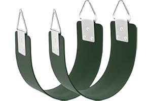 GAMKII 2 Pcs Swing Seat with Metal Triangle Ring 30.4 x 5.9 Inch, Heavy Duty Swing Set Replacement Accessories for Kids & Adults Outdoor, Playground,Trees, Backyard- Green (Support 300LB)