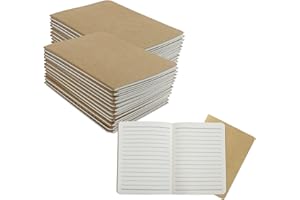 zmybcpack 48 Pack Kraft Paper Lined Notebooks A6 Size(3.9” x 5.5”), Mini Pocket Notebook Journals for Travelers, Students, Of