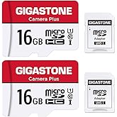 GIGASTONE 16GB Micro SD Card 2-Pack, Camera Plus Series, Speed Up to 85MB/s. Ideal for Full HD Video Gopro Camera Drone, U1 C