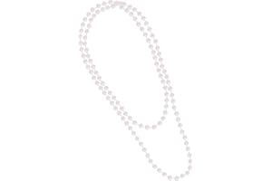 Kangaroo Vintage 48" Flapper Faux Pearl Necklace for Women White, 1 Pack - 1920s Costume Jewelry Accessory for Girls & Accessories for Women - Strand Pearls Long Necklace For Christmas Events Outfit