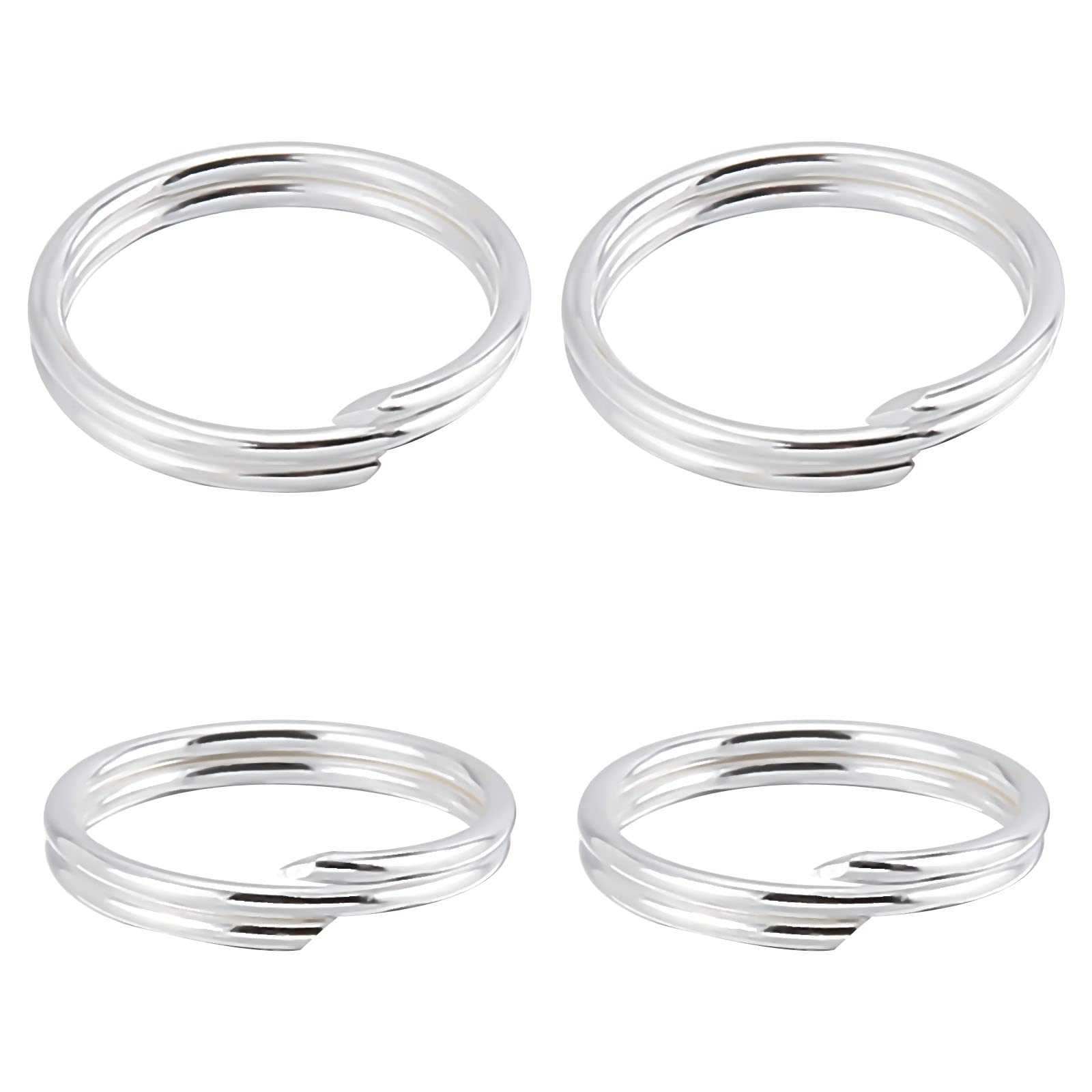 Beebeecraft 20Pcs 925 Sterling Silver Double Loop Jump Rings Small Round Split Jump Rings Connectors with Storage Box for Jewellery Making Necklace Bracelet Keyring Craft (Silver, 8x1.5mm) — image 1