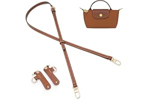GASTINSAVE Purse Straps Replacement, Leather Handbag Crossbody Shoulder Strap Kit Adjustable for Mini Longcamp Tote Bag Women