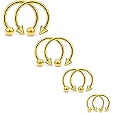 Ovxznts 20G Septum Ring Surgical Steel Smiley Piercing Jewelry 20 Gauge Septum Rings Horseshoe Nose Ring 20g Small Horse Shoe Nose Rings for Women