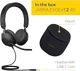 Jabra Evolve2 40 PC Headset UC Certified Noise Cancelling Stereo USB-C Black view 2