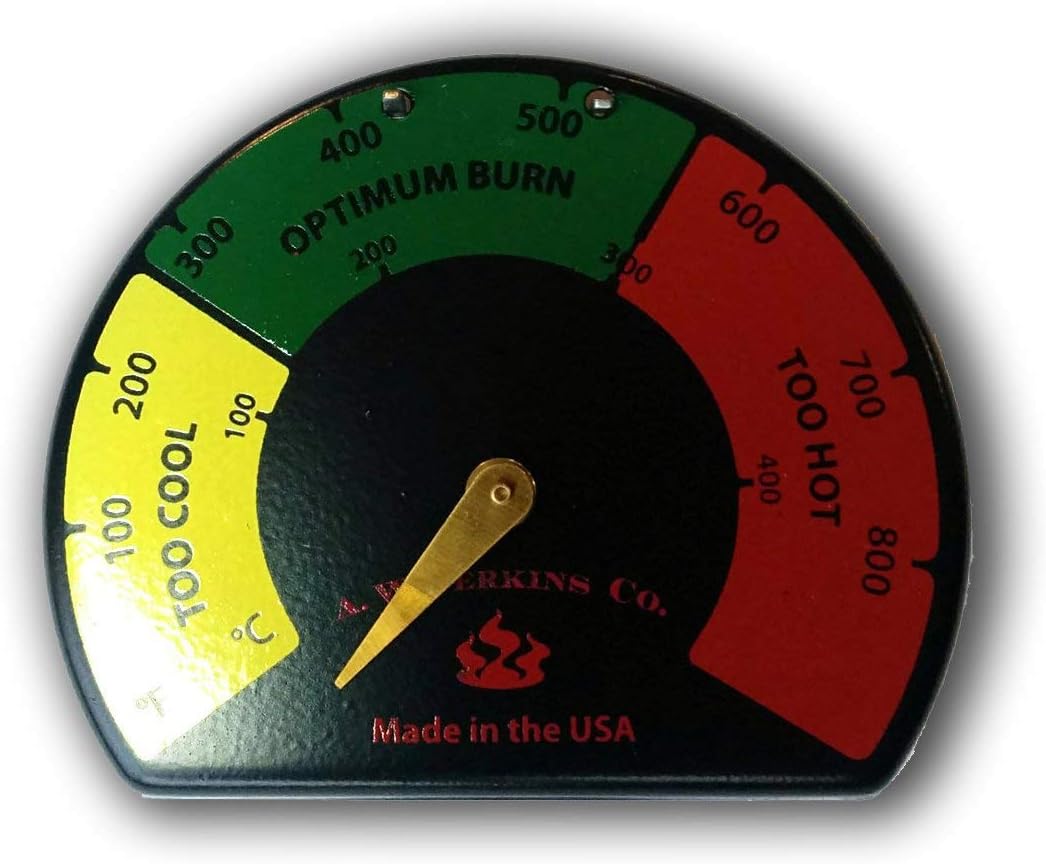 Stove Pipe Thermometer for Wood Stoves with Safety Wire