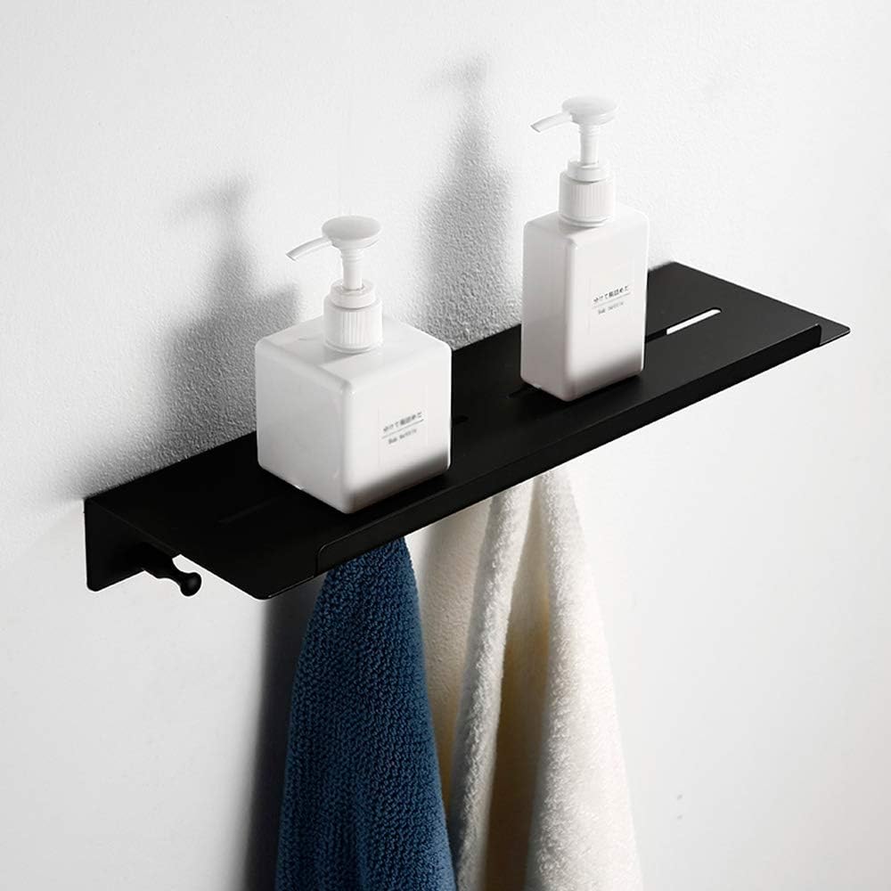 SYyshyin Estante rectangular negro para ba?o, resistente a la oxidación