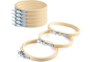 8 Pieces Embroidery Hoops, 4" (10cm) Bamboo Frame Circle Cross Stitch Hoop Ring Embroidery Hoops Set for Embroidery and Cross
