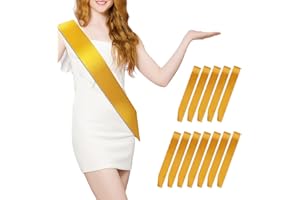 MDOZQ 12 Pcs Sash Blank Satin Sash Party Favors Plain Sash Pageant Sash Dark Yellow Sash Sashes for Birthday, Wedding, Graduation, DIY, Beauty Pageant, Hen Party, Homecoming, Make Your Own Sash