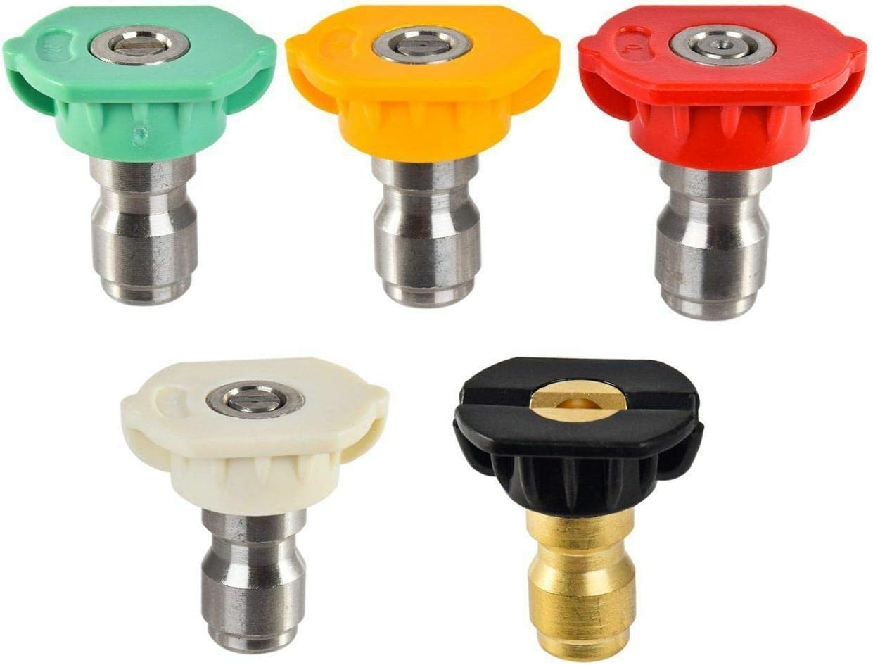 Pressure Washer Spray Nozzle Tips Quick Connect 1/4 Degree Pressure Washer Parts Multi-Degree Pressure Washer