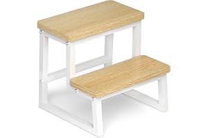 iTsst Step Stool for Adults & Kids,Holds up to 500Lbs,Heavy Duty Sturdy Steping Stool for Kichen/Bathroom/High beds, Wooden&Metal Frame, Non-Slip Rubber Pads