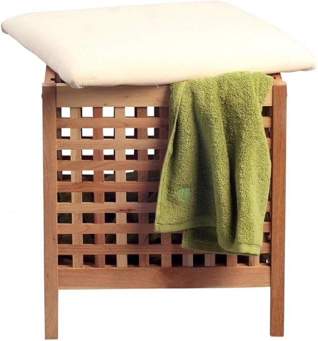 Dreams4home Waschekorb Carmen Massiv Walnuss Badezimmer Holz 47x54 Waschebox Waschesammler Waschetruhe Sitzbank Amazon De Kuche Haushalt