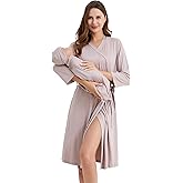 Galabloomer Maternity Robe and Baby Receiving Blanket, Matching Mommy Labor Delivery Robe and Swaddle Set
