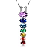 YAFEINI Chakra Necklace 925 Sterling Silver 7 Chakra Pendant Necklace Chakra Jewelry Gifts for Women