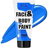 PASNOWFU Blue Washable Face Paint 70ml , Water-Based Cream Body Paint for Smurfs, corpse bride SFX Makeup, Non-Toxic Face Body Paint for Halloween SFX Cosplay Makeup ,Costume Events,Party