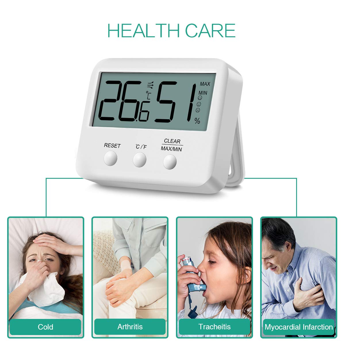 °C/°F ORIA Indoor Outdoor Thermometer Wireless Temperature with Remote