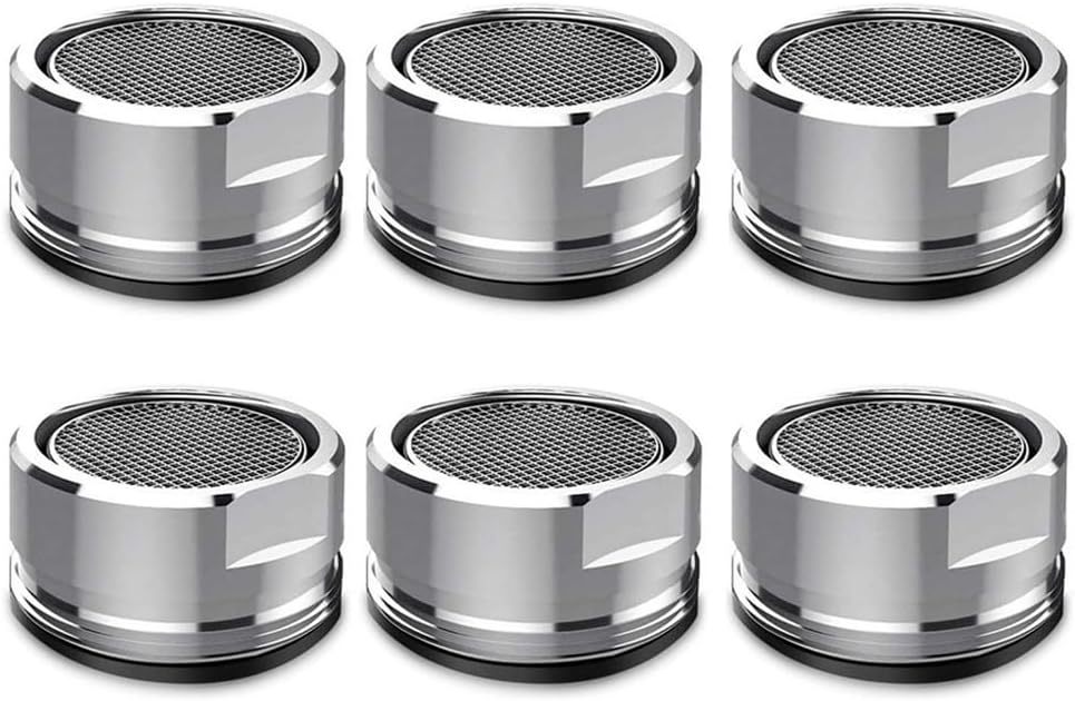 ElegantTin 6Pcs Water Saver Tap Aerator Replacement 24mm Stainless Silver