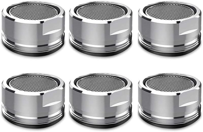 ElegantTin 6Pcs Water Saver Tap Aerator Replacement 24mm Stainless Silver