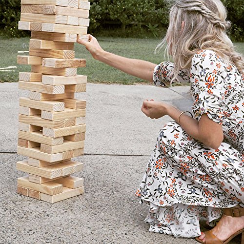 Giant Tumbling Timbers by Legit Sports – The Big Life Size Stacking Blocks Game Everyone Loves– Jumbo Tumbling Timbers Set Includes Large Stacking Wood Blocks – in-Door Outdoor Yard Fun! - Thumbnail 5