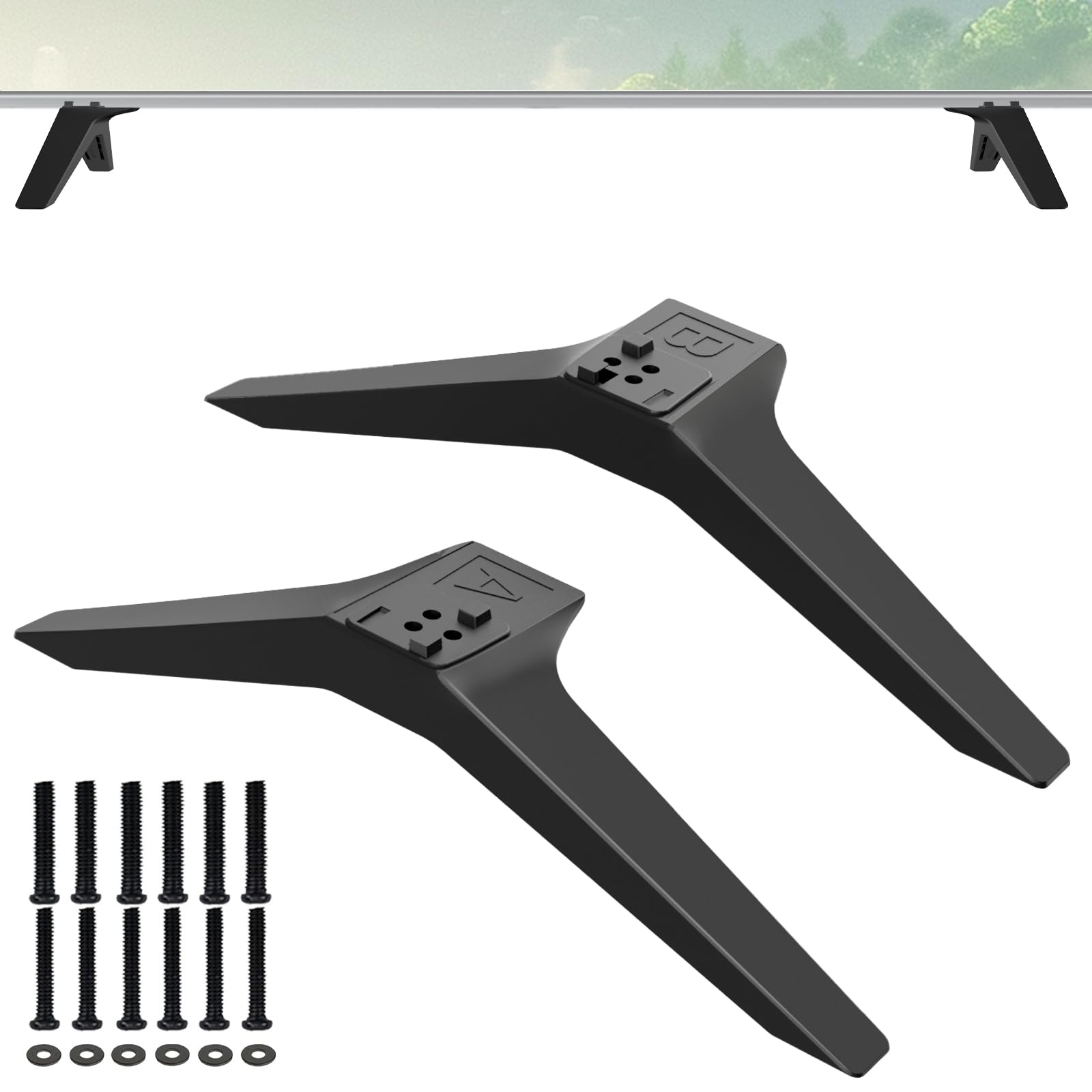 Photo 1 of TV Base Stand for LG TV Legs, Only for 75UM7570PUD 75UM8070PUA 75UK6190PUB 75UK6500 75UK6570 82UM7570PUB 82UM8070PUA 86UK6500 86UK6570PUB 86UM8070AUB 86UM7570PUB Legs for LG TV Stand with Screw, Black