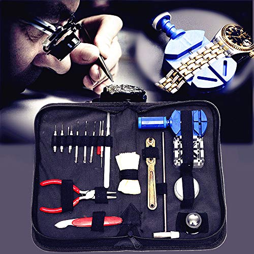 20PCS Watch Repair Kit Watch Disassembly Tool Professional Watch Repair Kit Tool Set with Carrying Case (Black)
