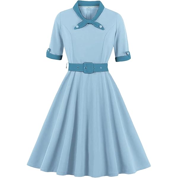 アメリヴィンテージ　SHORDITCH OVER DRESS IWEMEK Women 1/2 Sleeve Sailor Tie Neck 1940s Vintage Dress