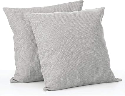mdesign juego de 2 fundas de cojin bonito forro para cojines decorativo de poliester suaves fundas para cojines sin relleno gris