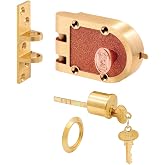 Prime-Line Single Cylinder Deadlock, Bronze Finish, Flat Strike, Brass | Single Cylinder, Flat Strike