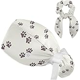 Scrub Cap with Scrunchies, Rainbow Working Hat Hair Cover, Elastic Bandage Tie Back Hats for Women