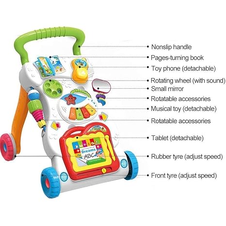 Geniebox Children Walker with Music Lights and Fun Developmental Activities for Kids (Multicolour)