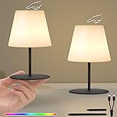 uuffoo 2 Pcs Shower Lamp Rechargeable Table Lamp, Cordless Desk Lamps Bathroom Lamp Touch Warm White and RGB IP44 Shower-Safe, USB-C Cable, Easily Portable for Bedroom Bathroom Balcony Patio (Black)