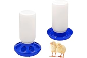 NAOEDEAH Chicken Feeder and Waterer Kit Set Automatic Chicken Waterer Feeder Poultry Duck Quail Chick Baby Bird Water Dispenser no Waste Chicken Coop Accessories Supplies(Blue)