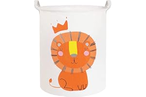 HKEC Lion Hamper,Baby Laundry Basket, Waterproof Dirty Clothes Hamper,Kids Toy Storage Bins, Gift Baskets,Bedroom,Boy Nursery Laundry Basket (Lion)