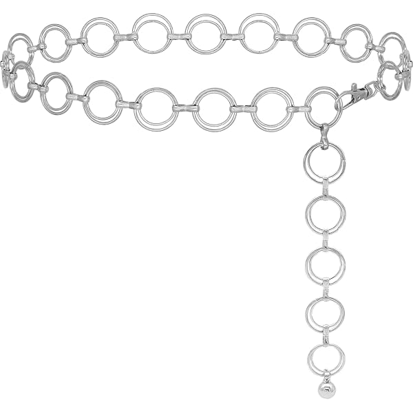 Ladies Metal Circle Chain Belt, Gold | 42 display picture 1