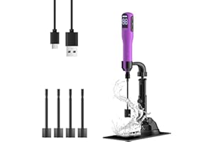 IFYFUL Rechargeable Resin Mixer with Stand | 3 Speeds Control | Timed Stop Function | 4 Electric Stirrer Paddles for Epoxy Resin, Silicone, Paint Mixing, Soap Making, Resin Tools, DIY Crafts (Purple)