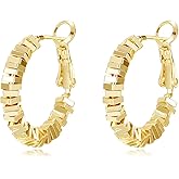 14K Gold Hoop Earrings Statement Chunky Hoop Earrings Gold Hoops Hypoallergenic Trendy Jewelry Valentine's Day Gifts for Women