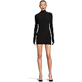 Norma Kamali Womens Long Sleeve Slim Fit Turtleneck Pickleball Dress