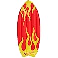 Hot Wheels & FUNBOY Checkered Flame Surfboard Pool Float for Kids 60''- 2-Sided Print, Single Float