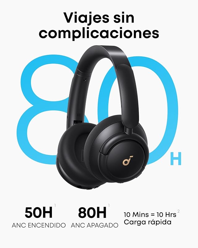 Q30 de Anker Cascos Bluetooth con ANC Híbrida, Hi-Res, 50H