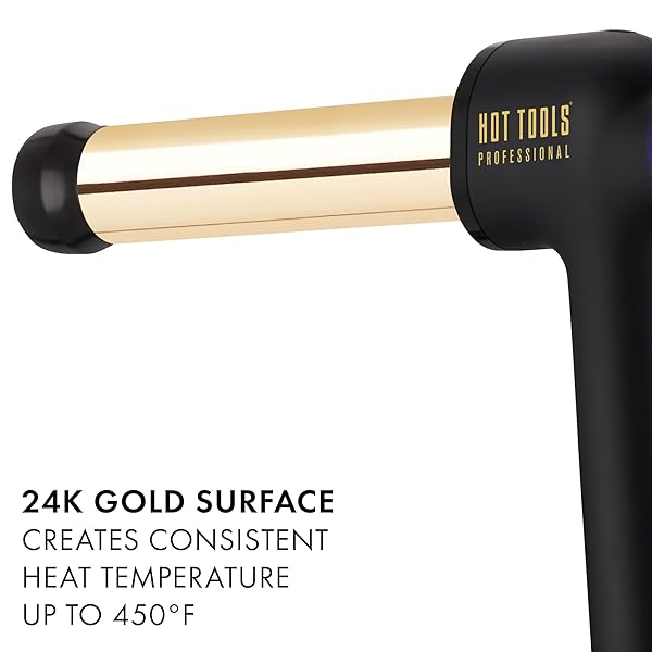 HOT TOOLS PRO ARTIST 24K GOLD CURLBAR CURLING WAND | LONG LASTING, DEFINED CURLS (1-1/4 IN)